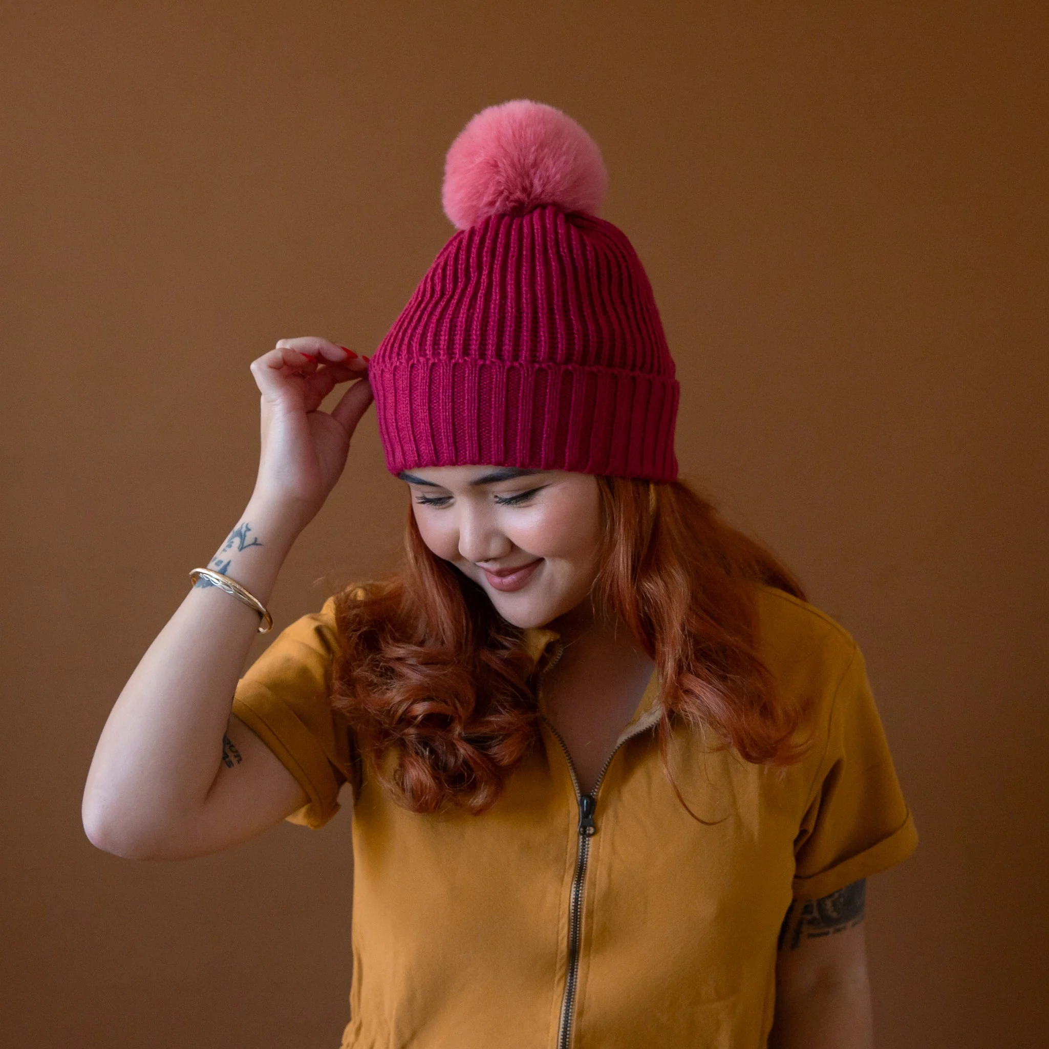 Snow Bunny Pom Hat | Wine - Image 4